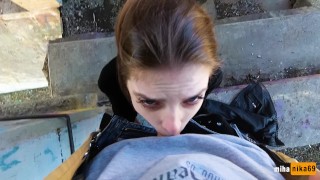 Public Blowjob Outdoors Under the Bridge – POV by MihaNika69