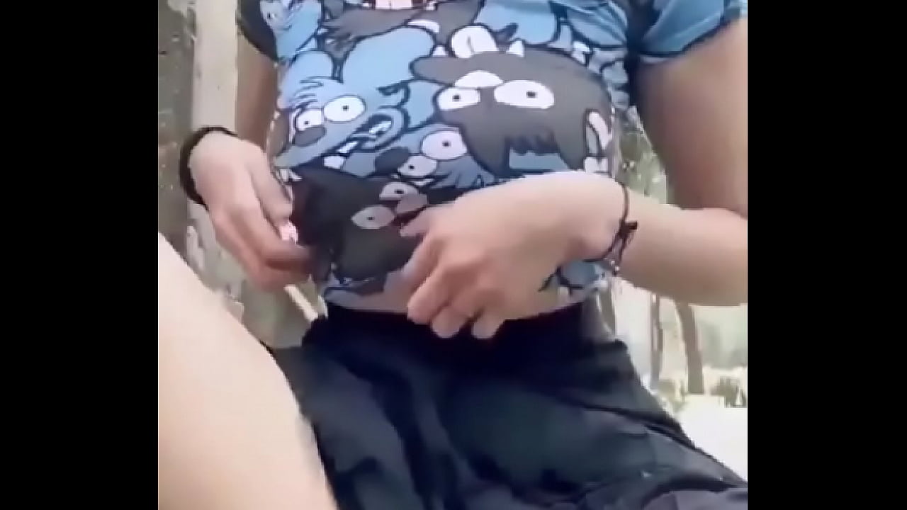 Hot young girl showing everything on the street