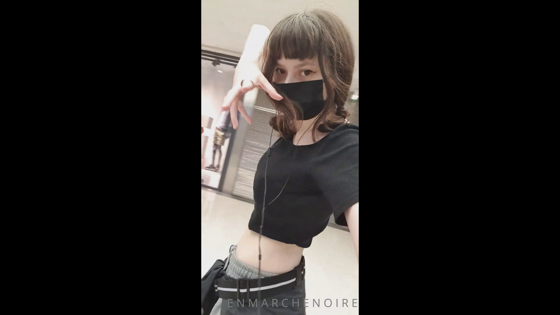 wonderful young girl flashing her tits at the mall